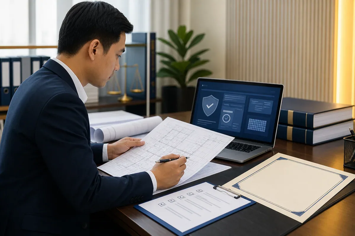 Bộ hồ sơ cấp chứng chỉ hành nghề xây dựng với giấy tờ, biểu mẫu và checklist