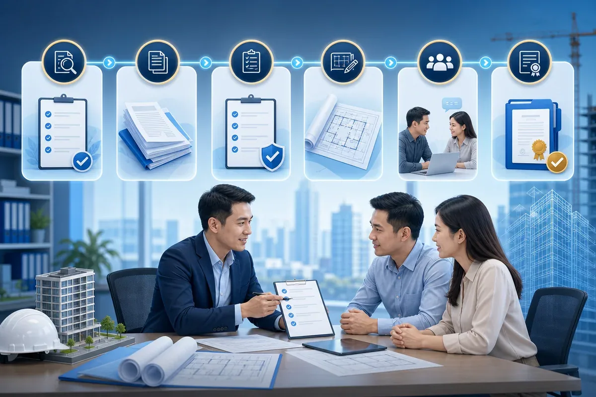 Quy trình tư vấn hồ sơ chứng chỉ hành nghề xây dựng với các bước kiểm tra không chữ