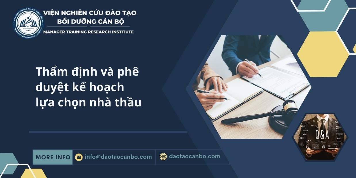 Thẩm định và phê duyệt kế hoạch lựa chọn nhà thầu tham dinh va phe duyet ke hoach lua chon nha thau
