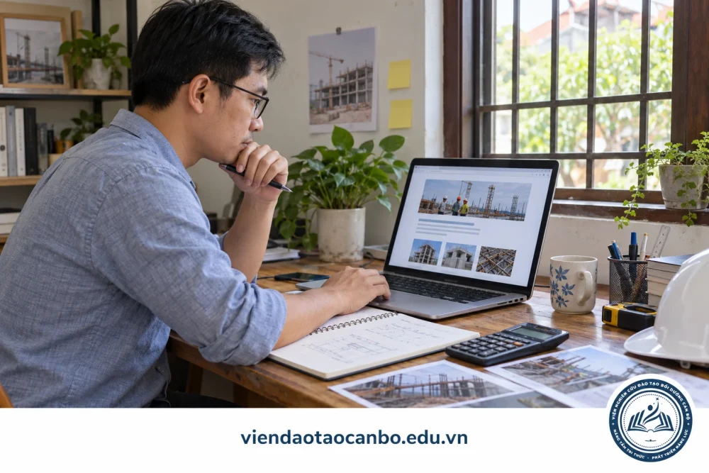 Kỹ sư tìm hiểu thông tin học phí và hình thức học nghiệp vụ giám sát