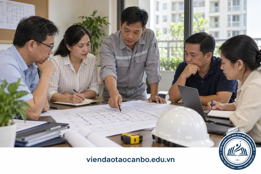 Ban quản trị và nhân sự vận hành trao đổi nghiệp vụ