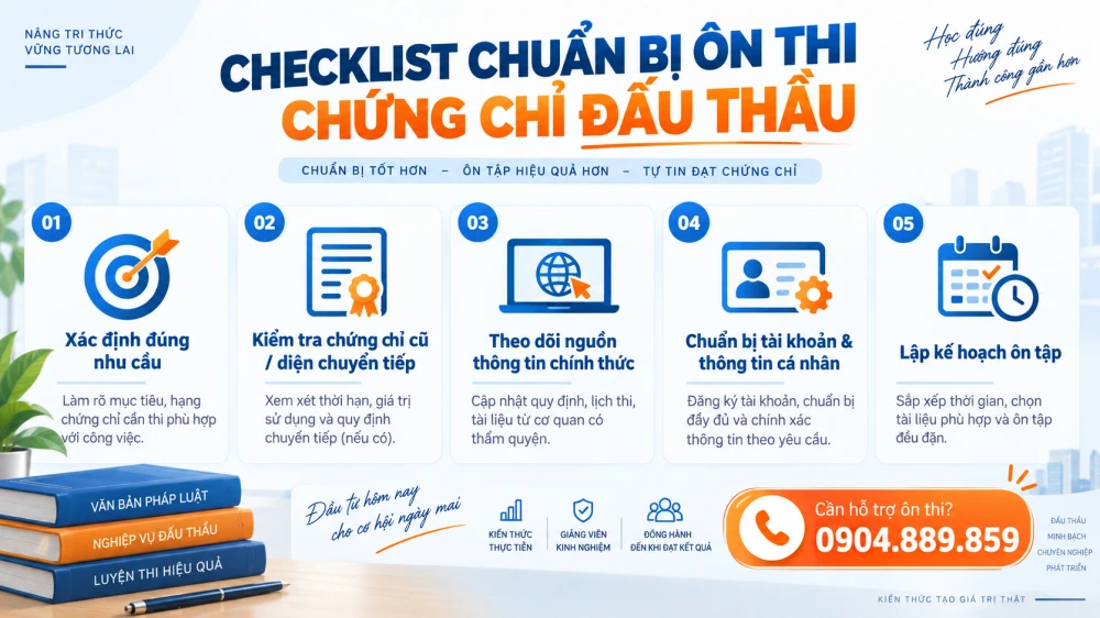 Checklist ôn thi chứng chỉ đấu thầu