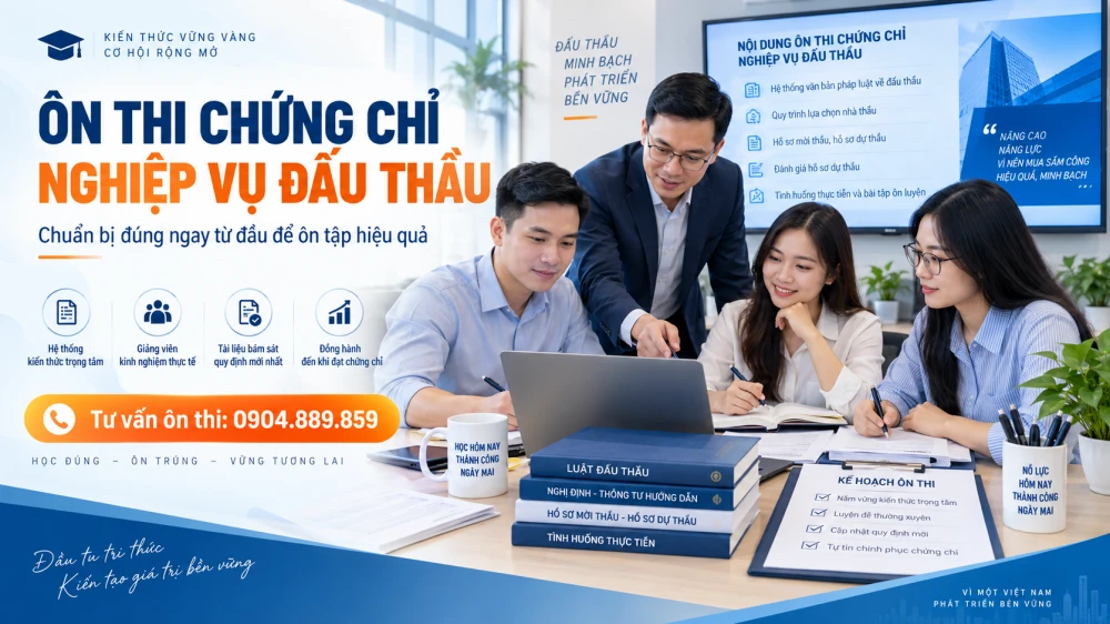 Ôn thi chứng chỉ nghiệp vụ đấu thầu