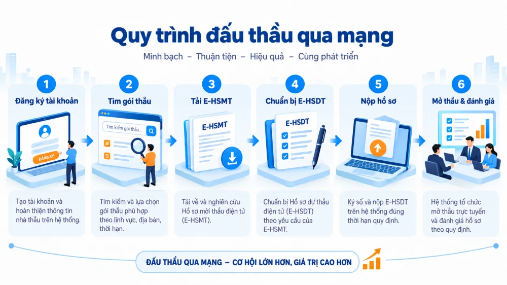 Quy trình đấu thầu qua mạng Quy trình đấu thầu qua mạng