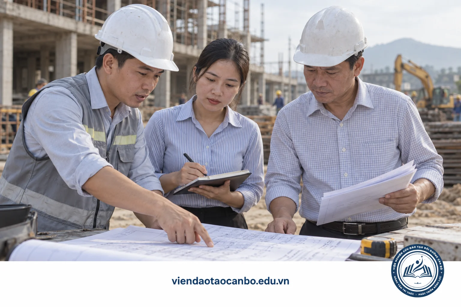 Kỹ sư dự án và người quản lý hợp đồng rà soát khối lượng phát sinh