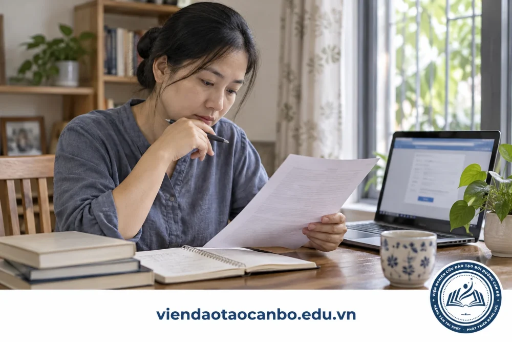 Minh họa học viên tìm hiểu quy trình đăng ký khóa học