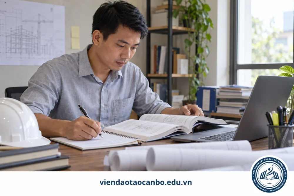 Người làm xây dựng rà soát thông tin về nền tảng chuyên môn