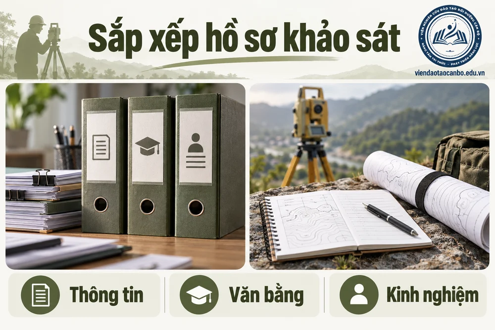 Sắp xếp hồ sơ khảo sát: thông tin, văn bằng, kinh nghiệm