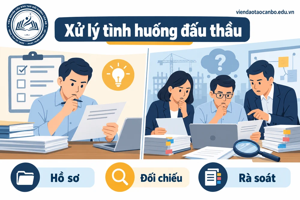 Xử lý tình huống đấu thầu trong tình huống nghiệp vụ thường gặp trong quá trình lựa chọn nhà thầu