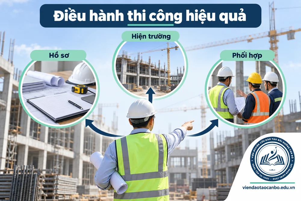 Điều hành thi công hiệu quả trong vai trò của chỉ huy trưởng công trình trong tổ chức thi công
