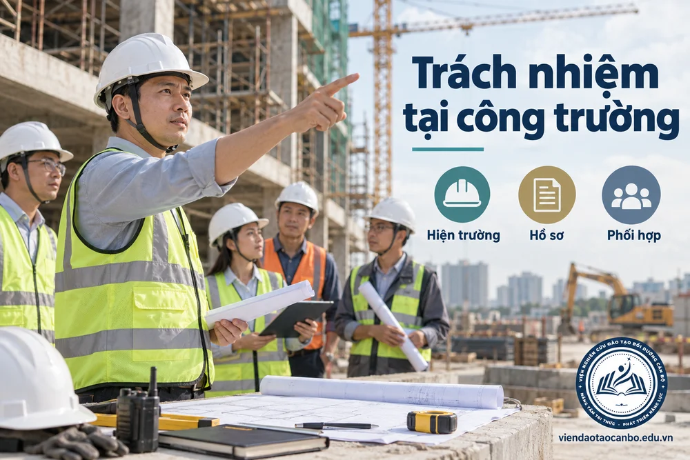 Trách nhiệm tại công trường trong trách nhiệm pháp lý của chỉ huy trưởng tại công trường xây dựng