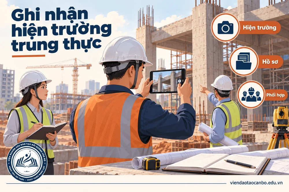 Ghi nhận hiện trường trung thực trong kỹ năng ghi nhận hiện trường và xử lý sai khác trong thi công