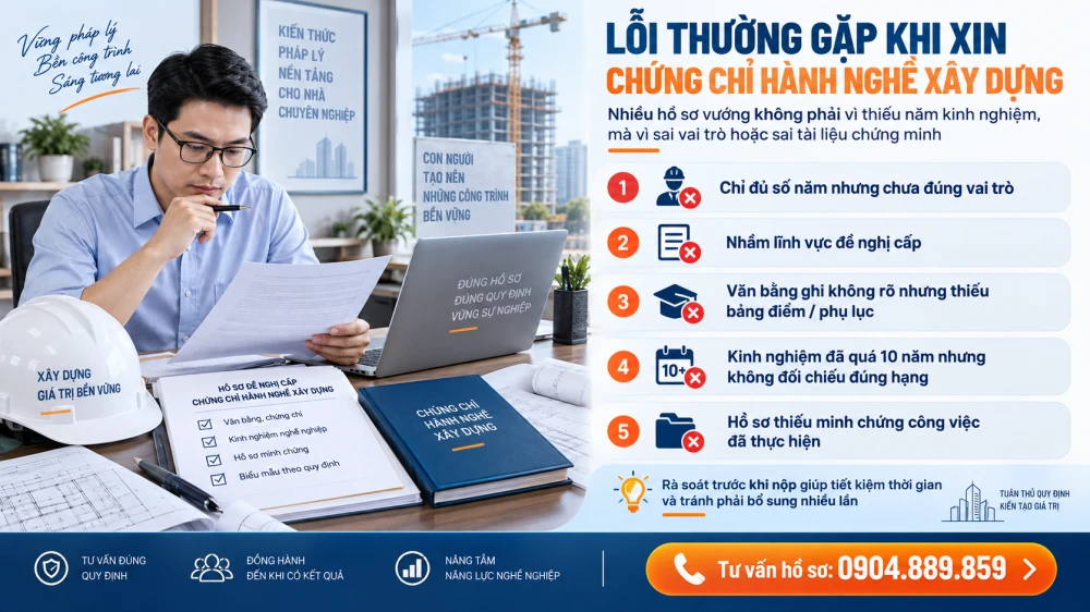 Các lỗi trong chuẩn bị hồ sơ chứng chỉ hành nghề xây dựng Các lỗi trong chuẩn bị hồ sơ chứng chỉ hành nghề xây dựng
