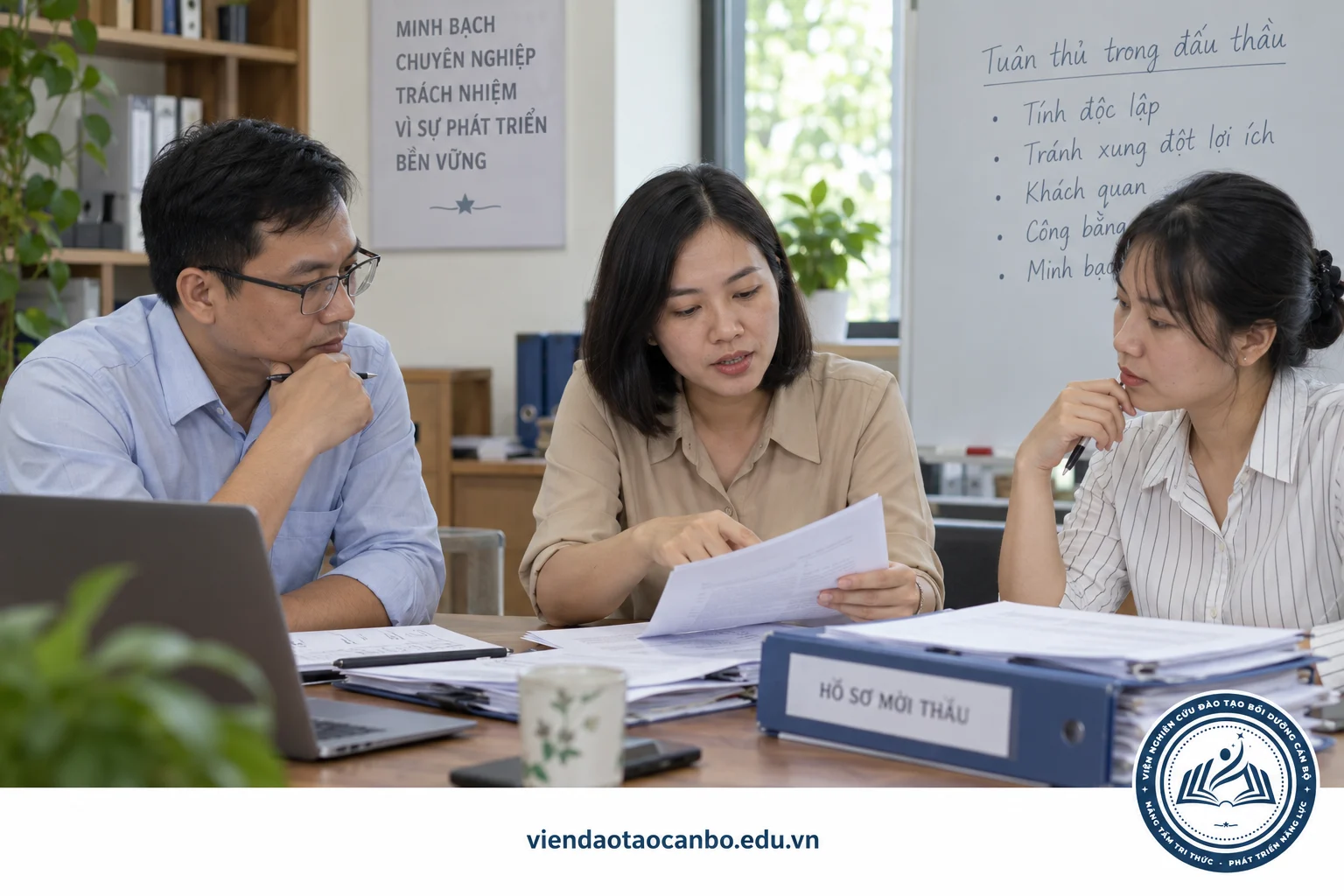 Nhóm phụ trách tuân thủ trao đổi về tính độc lập khi tham dự thầu