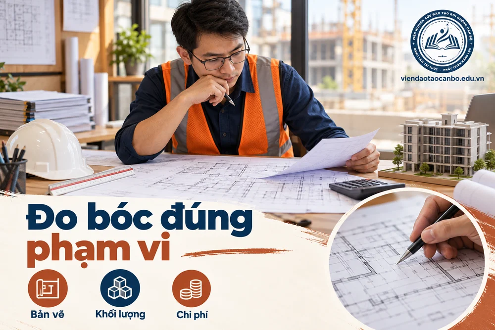 Đo bóc đúng phạm vi trong nguyên tắc đo bóc khối lượng hạn chế sai lệch dự toán