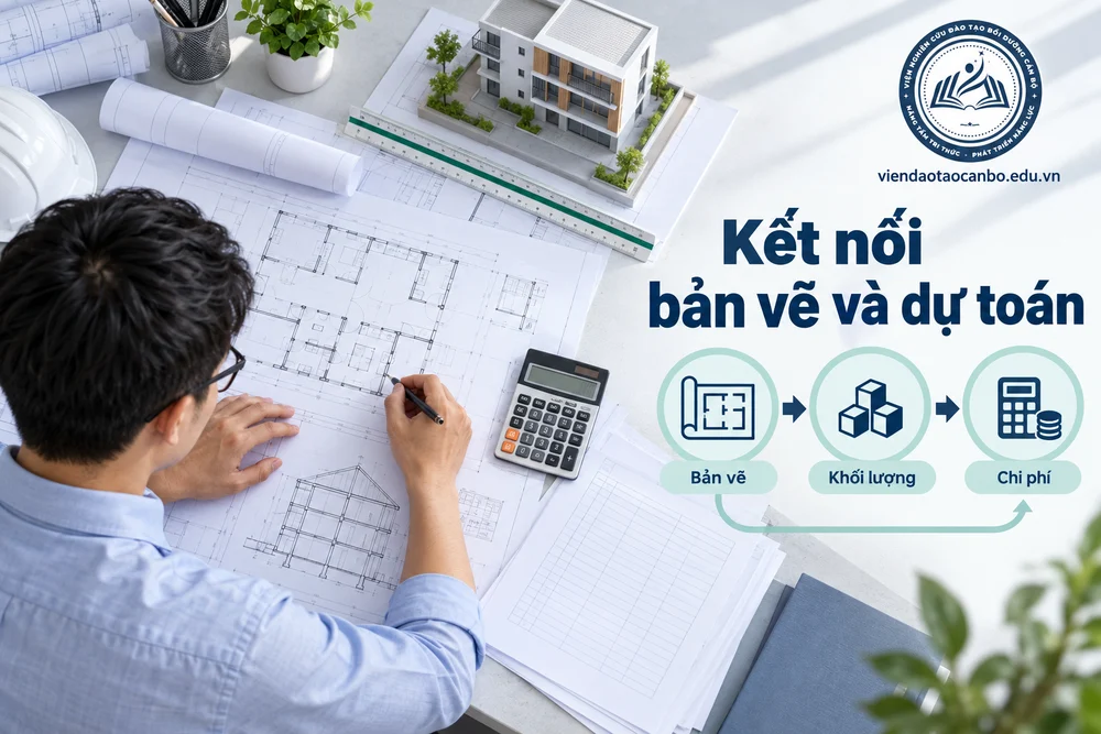Kết nối bản vẽ và dự toán trong liên hệ giữa bản vẽ thiết kế, khối lượng và đơn giá trong dự toán