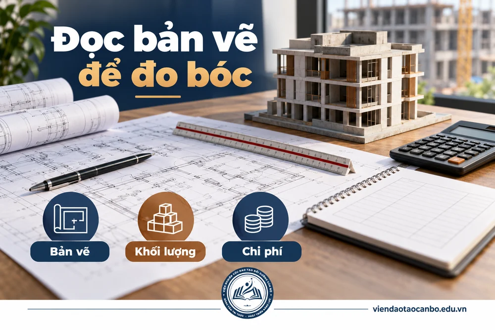 Đọc bản vẽ để đo bóc trong kỹ năng đọc bản vẽ phục vụ đo bóc khối lượng