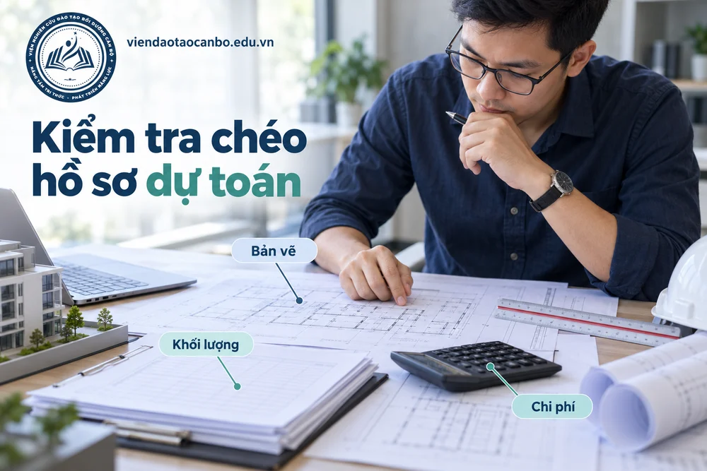 Kiểm tra chéo hồ sơ dự toán trong quy trình kiểm tra chéo khối lượng và chi phí trong hồ sơ dự toán