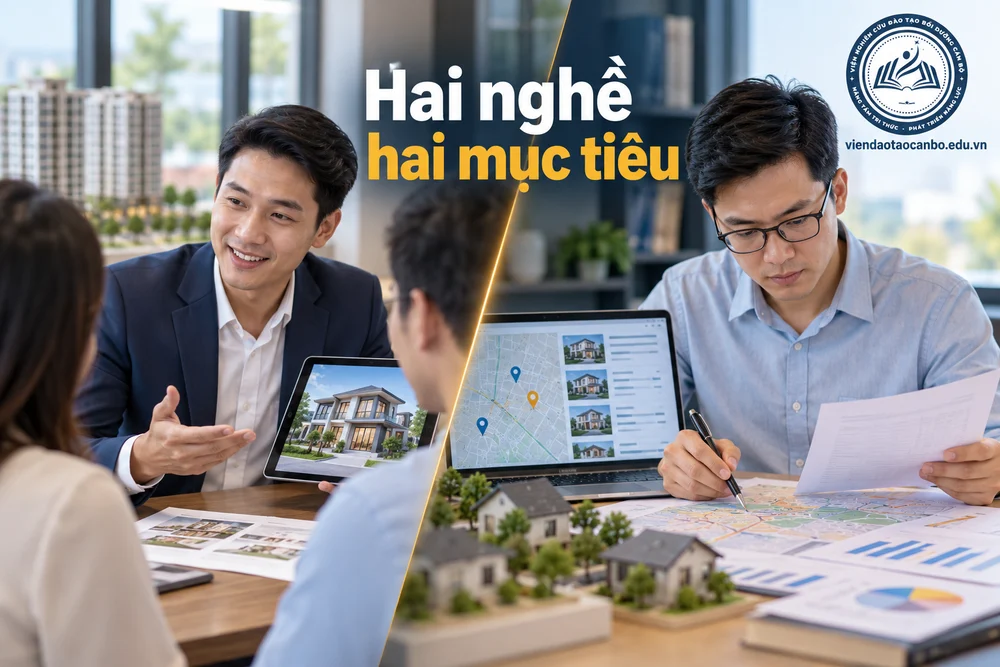 Hai nghề hai mục tiêu trong môi giới bất động sản và định giá bất động sản khác nhau thế nào