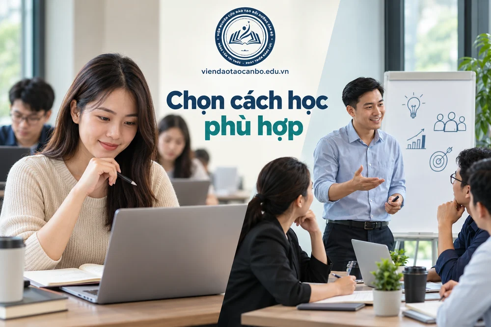 Chọn cách học phù hợp trong cá nhân học lẻ và doanh nghiệp đào tạo tại đơn vị nên chọn phương án nào