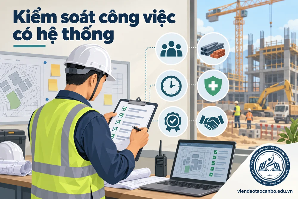 Kiểm soát công việc có hệ thống trong bảng rà soát công việc chỉ huy trưởng cần kiểm soát tại công trường