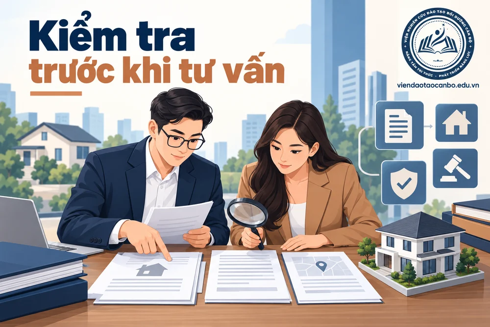 Kiểm tra trước khi tư vấn trong bảng đối chiếu pháp lý bất động sản trước khi tư vấn giao dịch