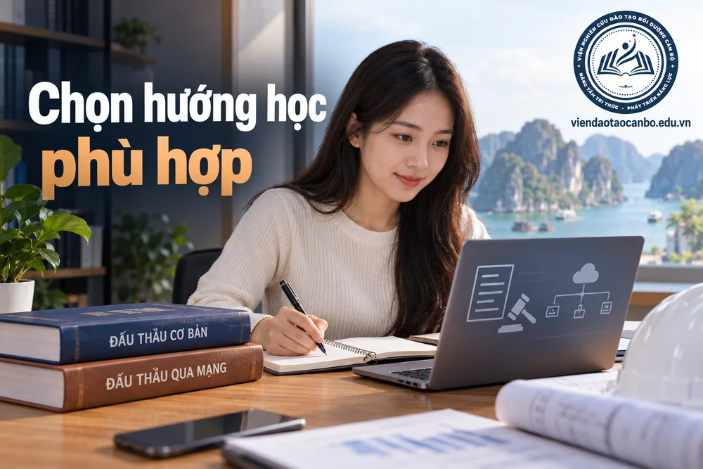 Chọn hướng học phù hợp — minh họa nội dung bài Đào tạo đấu thầu qua mạng tại Quảng Ninh theo hình thức online và tại đơn vị