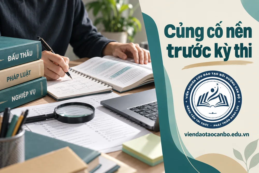 Củng cố nền trước kỳ thi — minh họa nội dung bài Ôn thi chứng chỉ đấu thầu tại Thanh Hóa cho người cần củng cố kiến thức trước kỳ thi