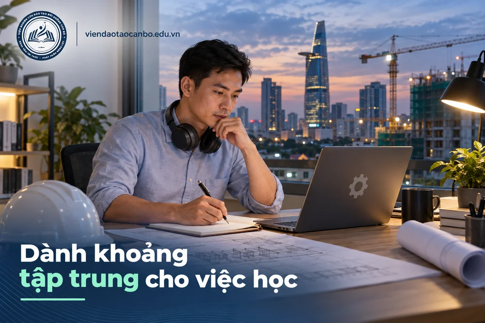 Dành khoảng tập trung cho việc học trong bài Khóa học quản lý dự án xây dựng tại TP Hồ Chí Minh cho người đi làm bận rộn