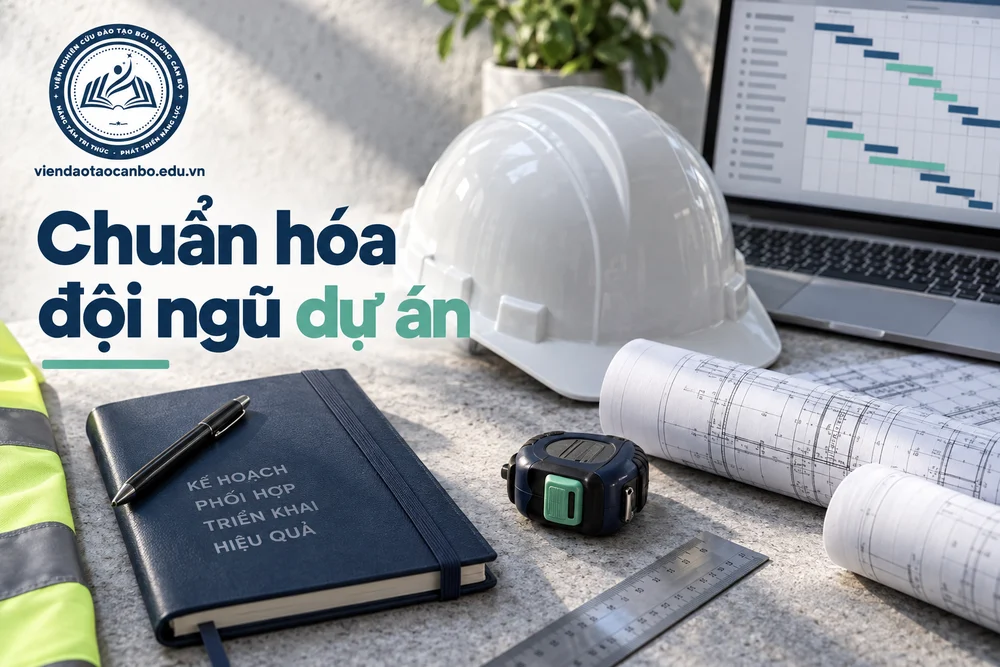 Chuẩn hóa đội ngũ dự án — minh họa nội dung bài Đào tạo quản lý dự án xây dựng tại Bắc Ninh cho doanh nghiệp và đơn vị xây dựng