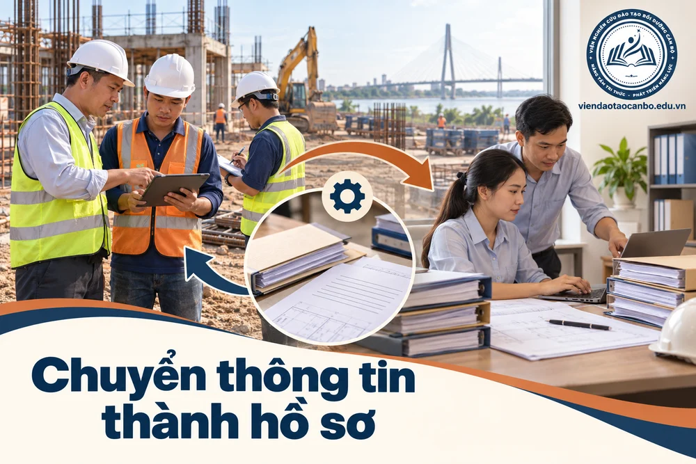 Chuyển thông tin thành hồ sơ trong bài Khóa học chỉ huy trưởng công trình tại Cần Thơ học Online qua Zoom cho học viên Tây Nam Bộ