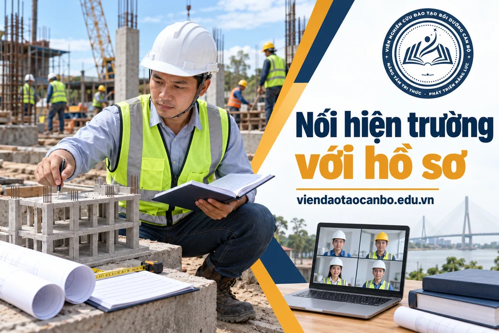 Nối hiện trường với hồ sơ trong bài Khóa học chỉ huy trưởng công trình tại Cần Thơ học Online qua Zoom cho học viên Tây Nam Bộ
