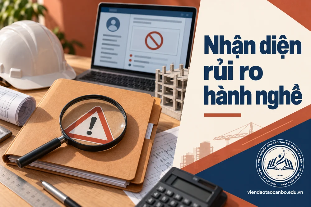 Nhận diện rủi ro hành nghề — minh họa nội dung bài Khi nào chứng chỉ hành nghề xây dựng bị thu hồi? Những rủi ro người hành nghề cần tránh