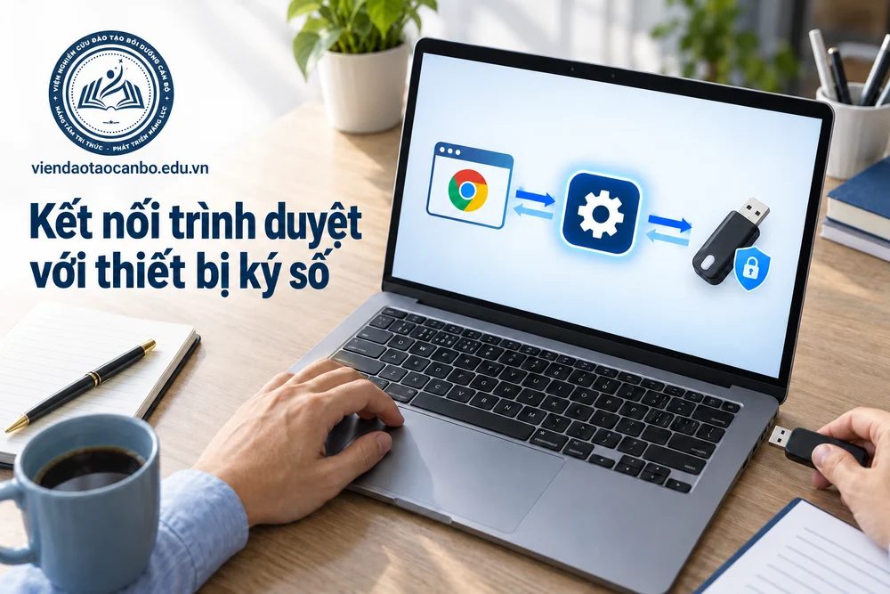 Kết nối trình duyệt với thiết bị ký số trong bài Hướng dẫn cài đặt VNeGP Client Agent trên Windows