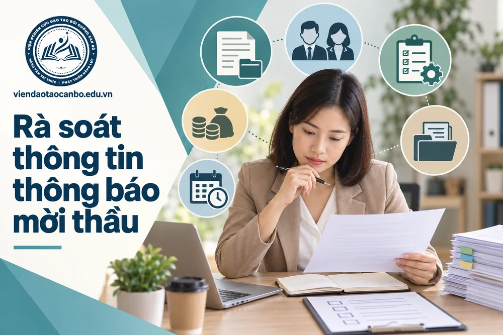 Rà soát thông tin thông báo mời thầu trong bài Mẫu thông báo mời thầu và checklist rà soát trước khi đăng tải
