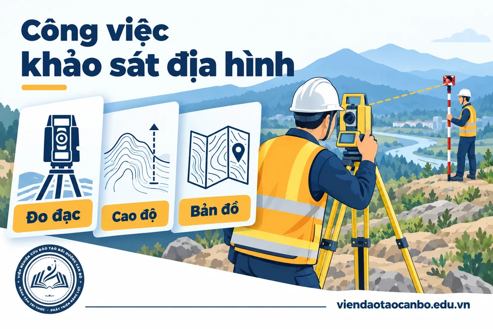 Công việc khảo sát địa hình: đo đạc, cao độ, bản đồ