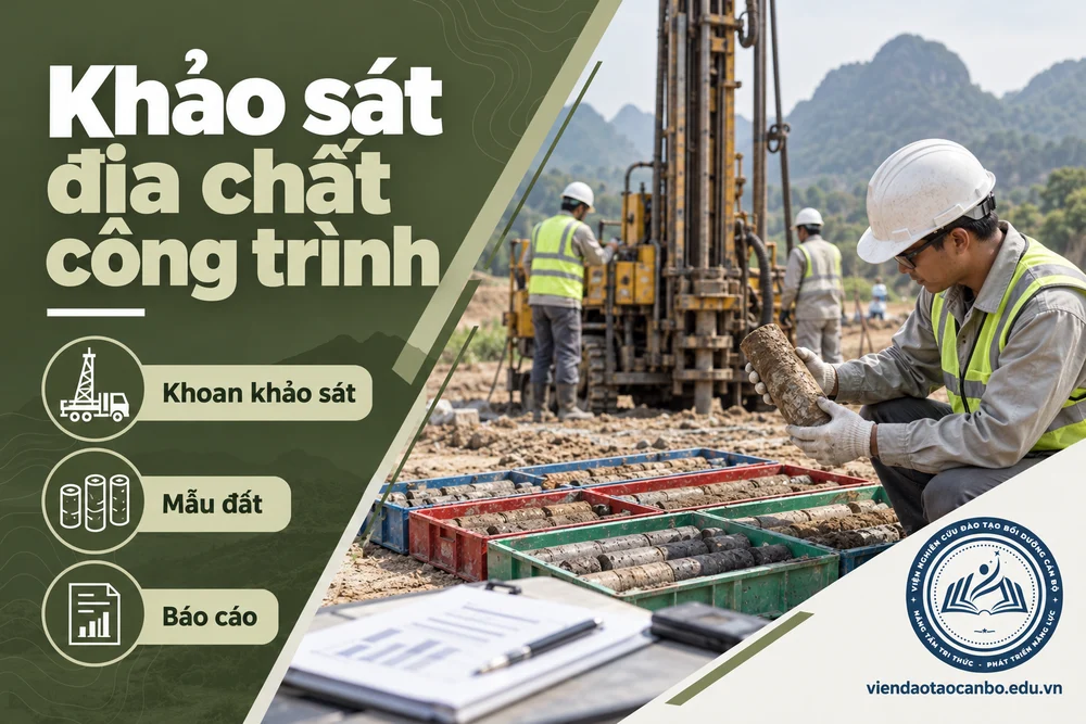 Khảo sát địa chất công trình: khoan khảo sát, mẫu đất, báo cáo