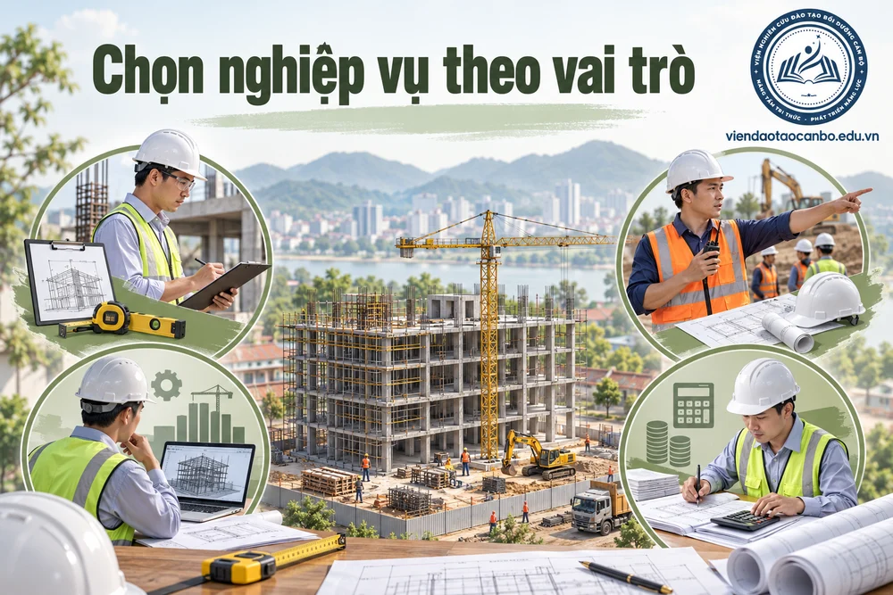Chọn nghiệp vụ theo vai trò trong bài Khóa học tư vấn giám sát xây dựng tại Nghệ An và lộ trình học nghiệp vụ xây dựng