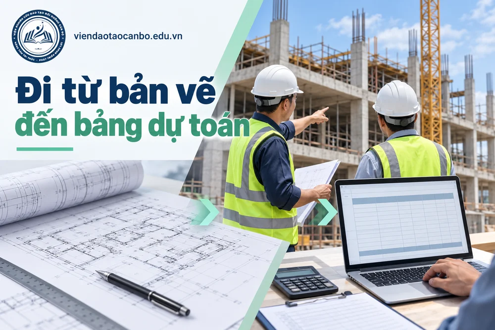 Đi từ bản vẽ đến bảng dự toán trong bài Khóa học lập dự toán xây dựng tại Hà Nội cho người cần nắm quy trình dự toán