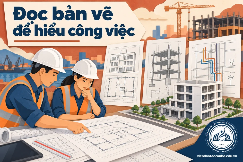 Đọc bản vẽ để hiểu công việc trong bài Lớp học đo bóc tiên lượng và lập dự toán tại Hải Phòng cho cán bộ kỹ thuật
