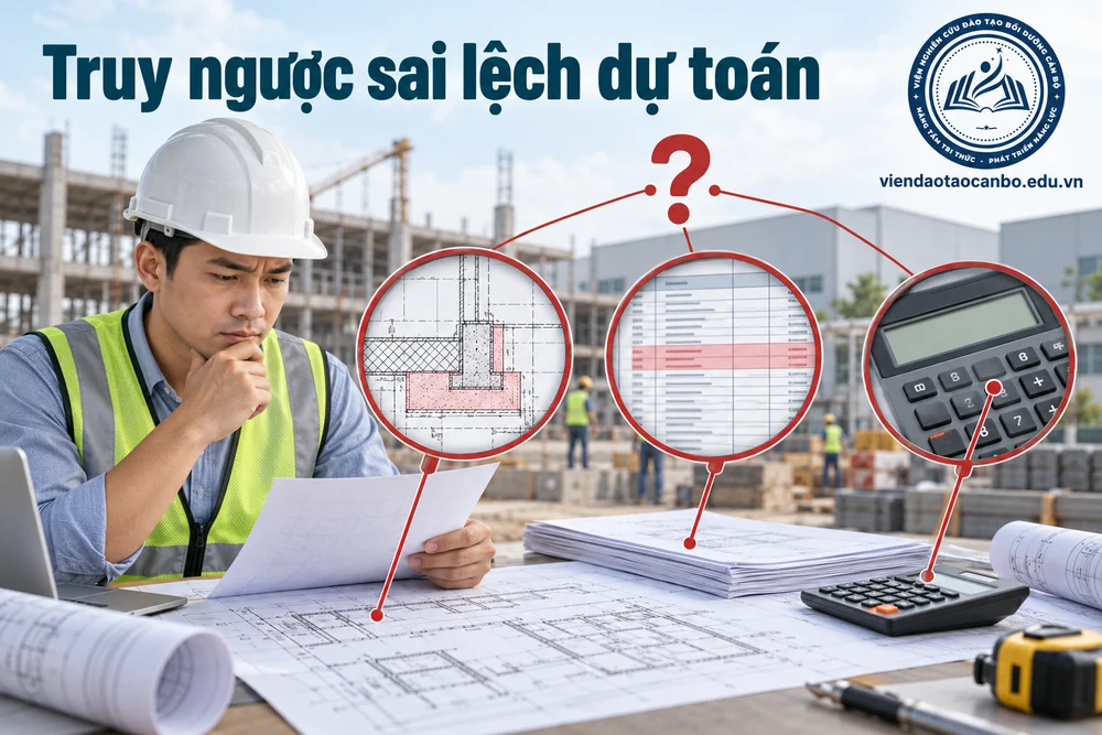 Truy ngược sai lệch dự toán trong bài Khóa học lập dự toán công trình tại Đồng Nai theo tình huống thực tế