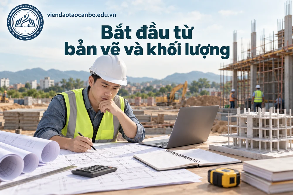 Bắt đầu từ bản vẽ và khối lượng trong bài Khóa học đo bóc tiên lượng và lập dự toán tại Thanh Hóa cho người mới bắt đầu