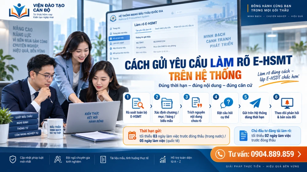 Hướng dẫn làm rõ E-HSMT trên hệ thống