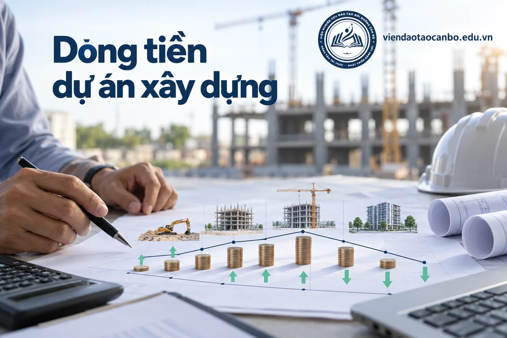 Dòng tiền dự án xây dựng trong bài Cách lập dòng tiền và sử dụng NPV, IRR, B/C, thời gian hoàn vốn cho dự án xây dựng