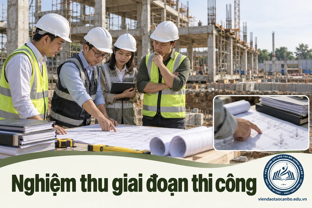 Nghiệm thu giai đoạn thi công trong bài nghiệm thu giai đoạn thi công và bộ phận công trình theo Nghị định 207