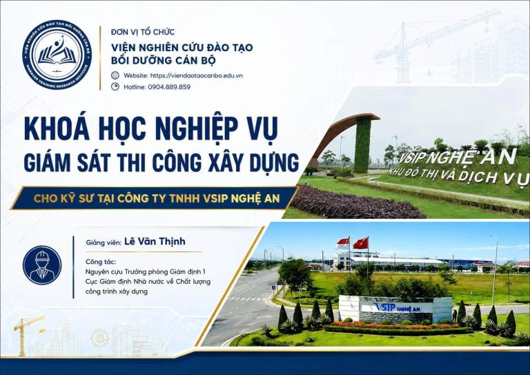 Đào tạo giám sát thi công tại đơn vị cho kỹ sư Công ty TNHH VSIP Nghệ An