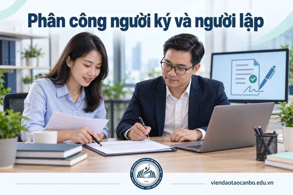 Phân công người ký và người lập