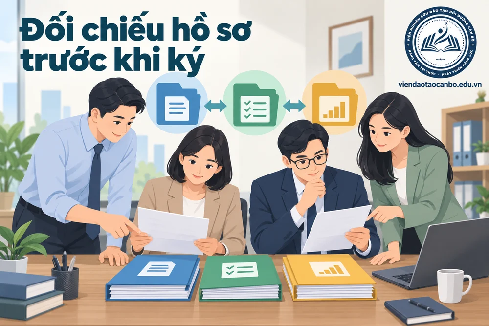 Đối chiếu hồ sơ trước khi ký