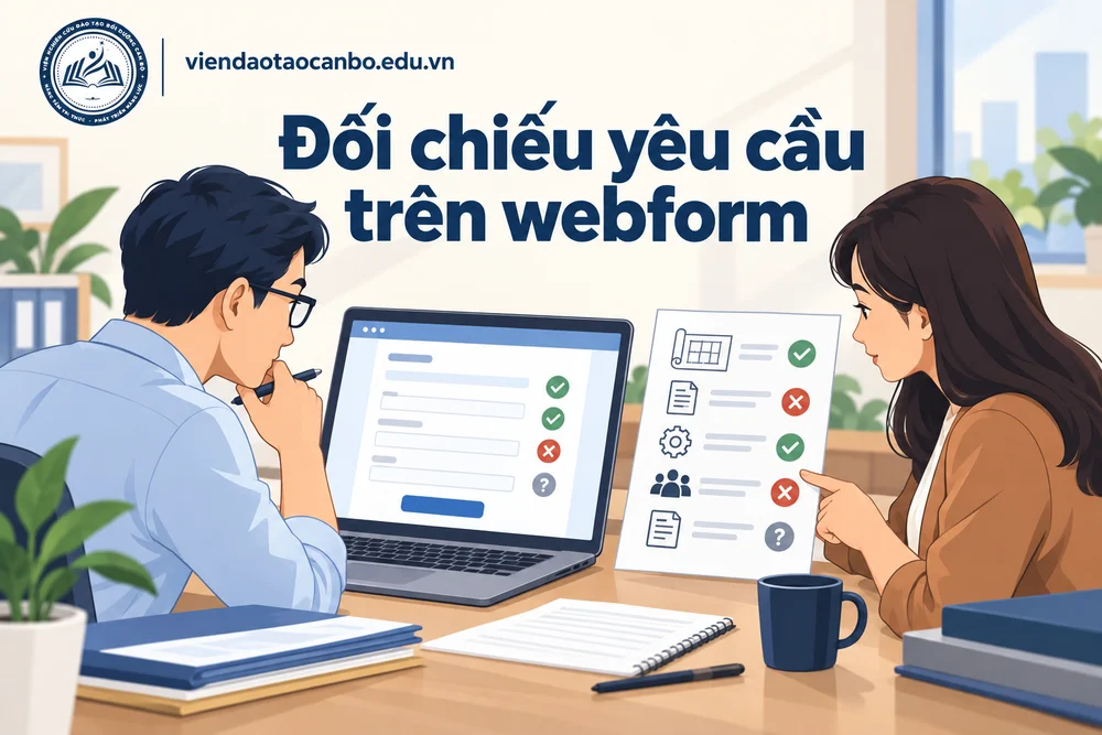 Đối chiếu yêu cầu trên webform