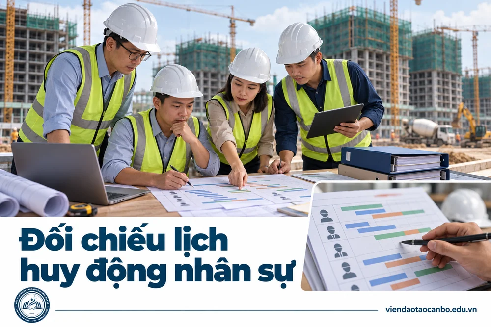 Đối chiếu lịch huy động nhân sự